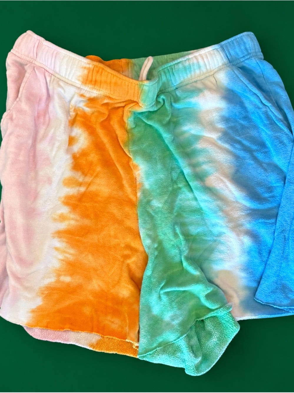 wild fable Tie-Dye Multicolor Athletic Shorts - Blue, Green, Orange, Pink - Picture 2 of 3